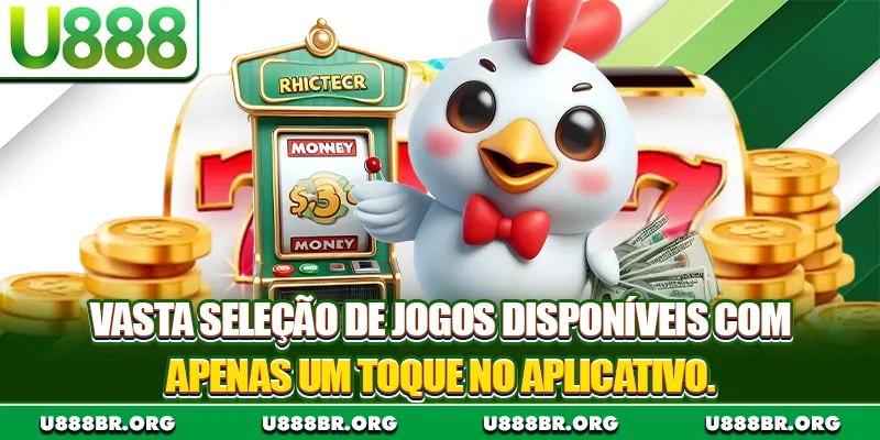 Vasta seleção de jogos disponíveis com apenas um toque no aplicativo.