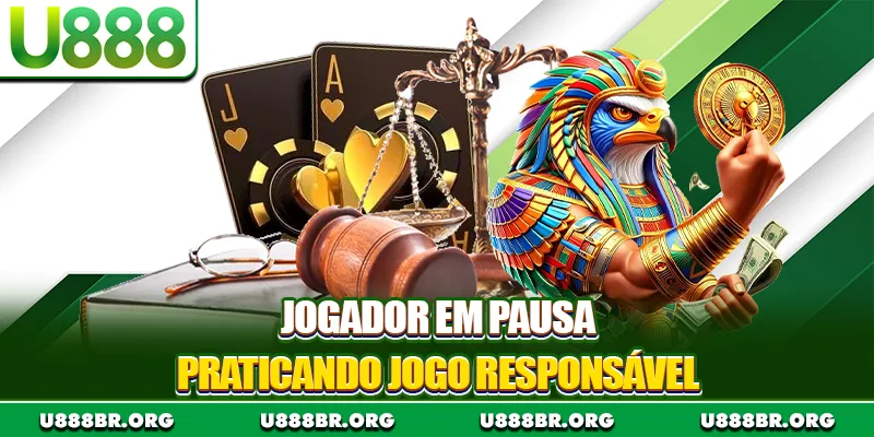 Jogador em pausa, praticando jogo responsável